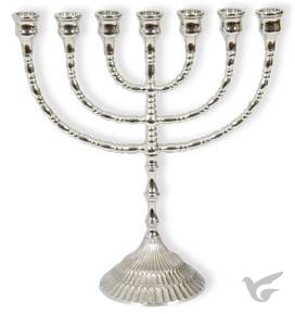 Productafbeelding: voorkant van Menorah 24.5cm zilverkleur