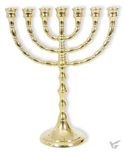 Productafbeelding: voorkant van Menorah 29.5cm goudkleur