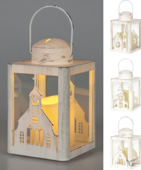 Productafbeelding: voorkant van Lantern Led Candle church design 16cm